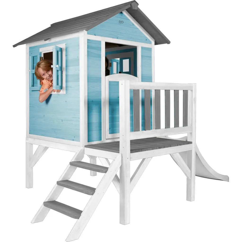 Lodge XL Playhouse Caribbean Blue - White Slide
