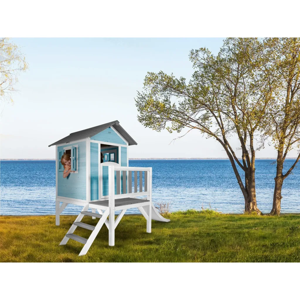 Lodge XL Playhouse Caribbean Blue - White Slide