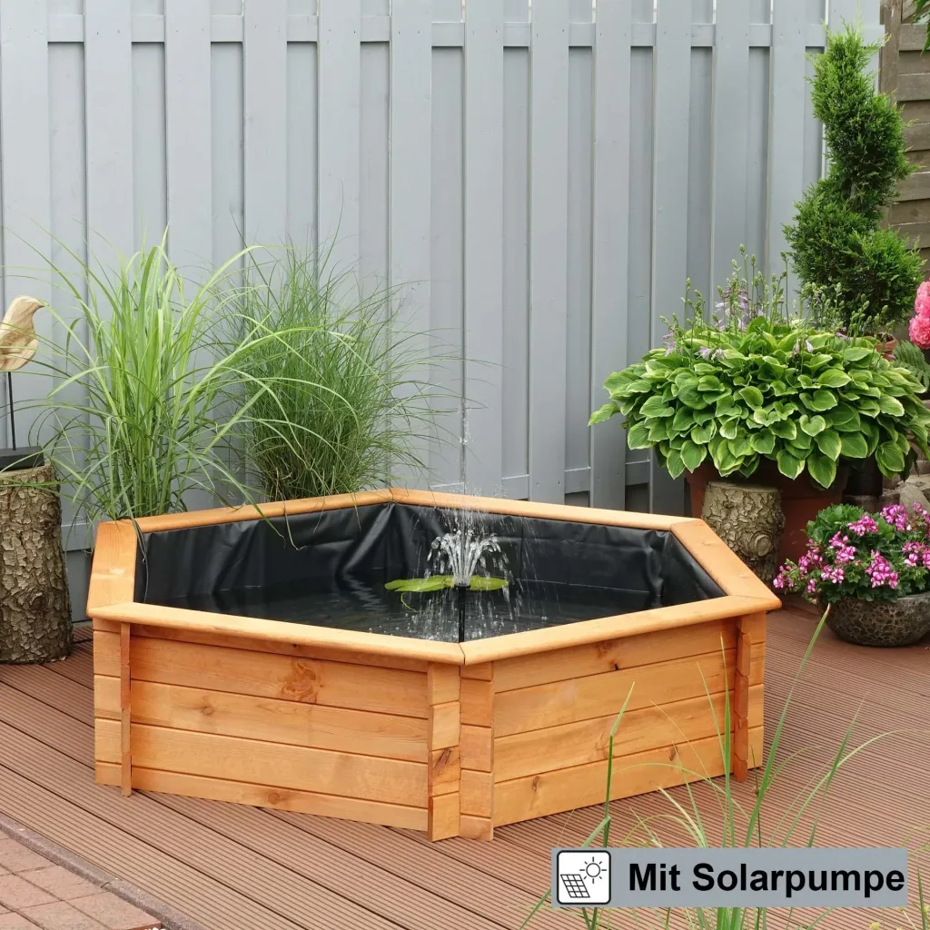 Hexagonal raised pond 150 cm solar