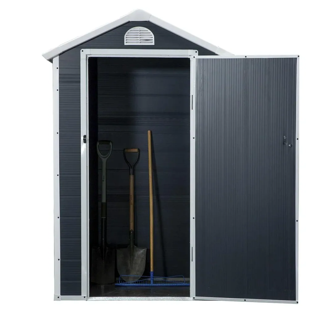 Garden house with ventilation window grey
