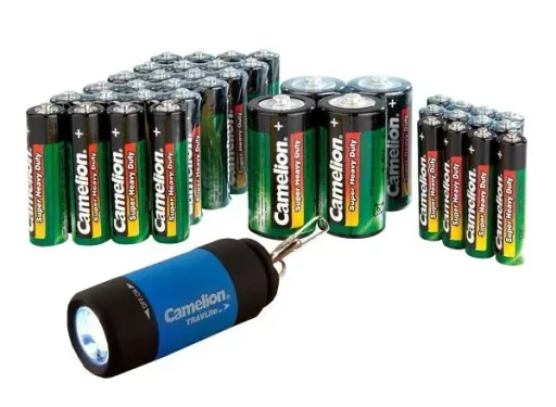 Zinc-carbon battery economy pack 40 pieces with LED flashlight