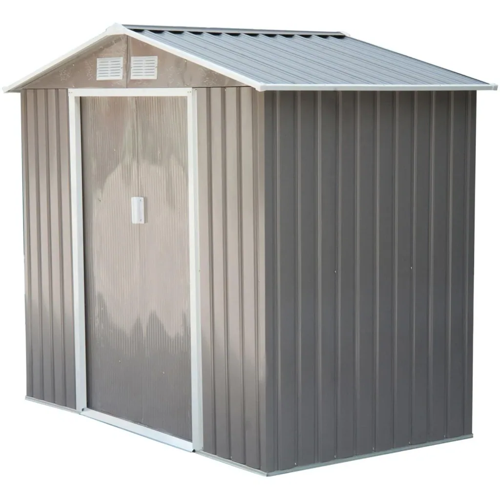 Tool shed garden house 213 x 127 x 185 cm, grey