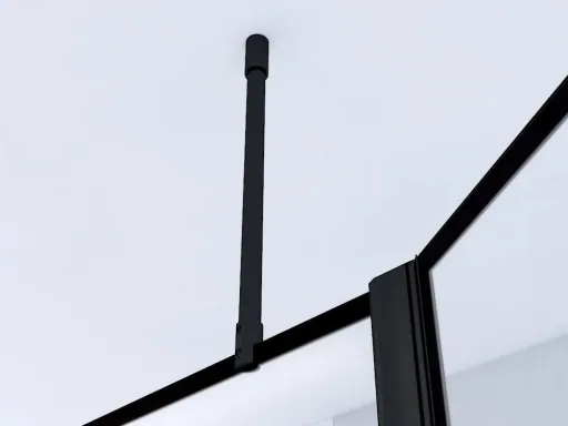 Shower screen in modern design 90+40 x 195 cm - glass shower with matt black wall profile