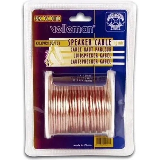 Speaker cable - transparent - 2 x 1.50mm² - 15m