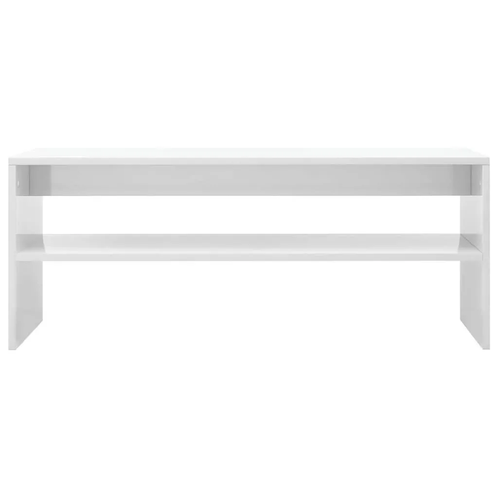 Coffee table 100x40x40 cm high-gloss white chipboard
