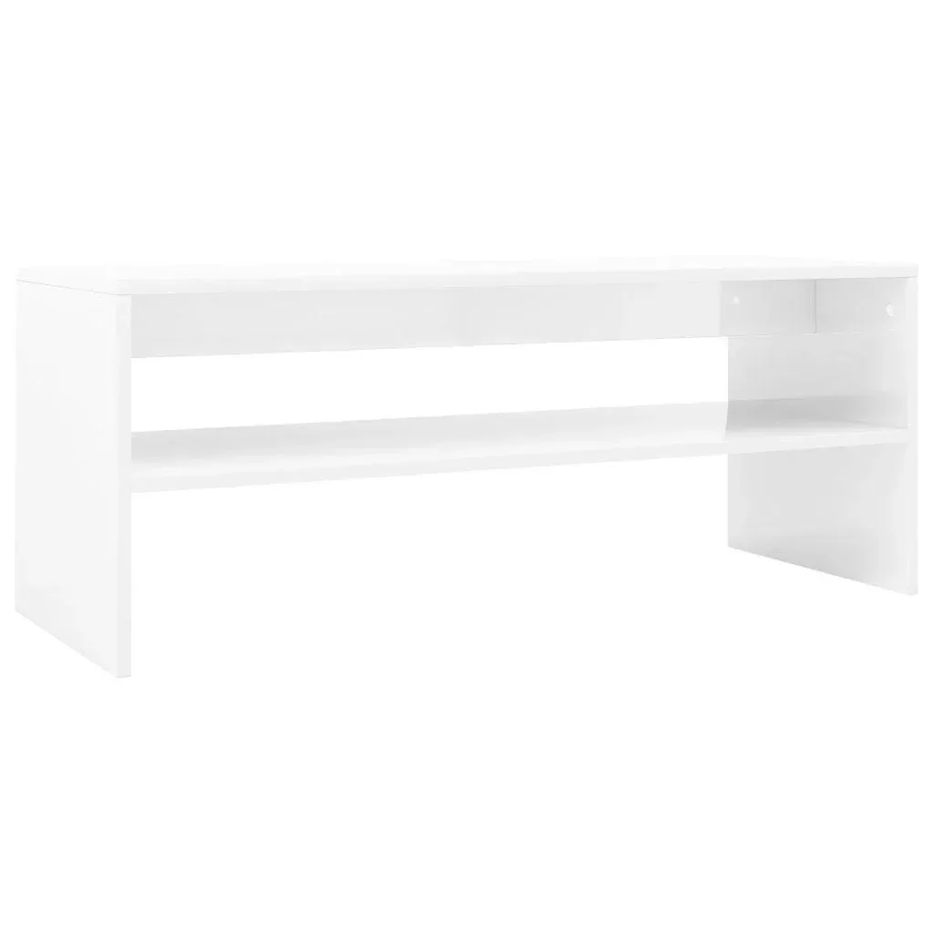 Coffee table 100x40x40 cm high-gloss white chipboard