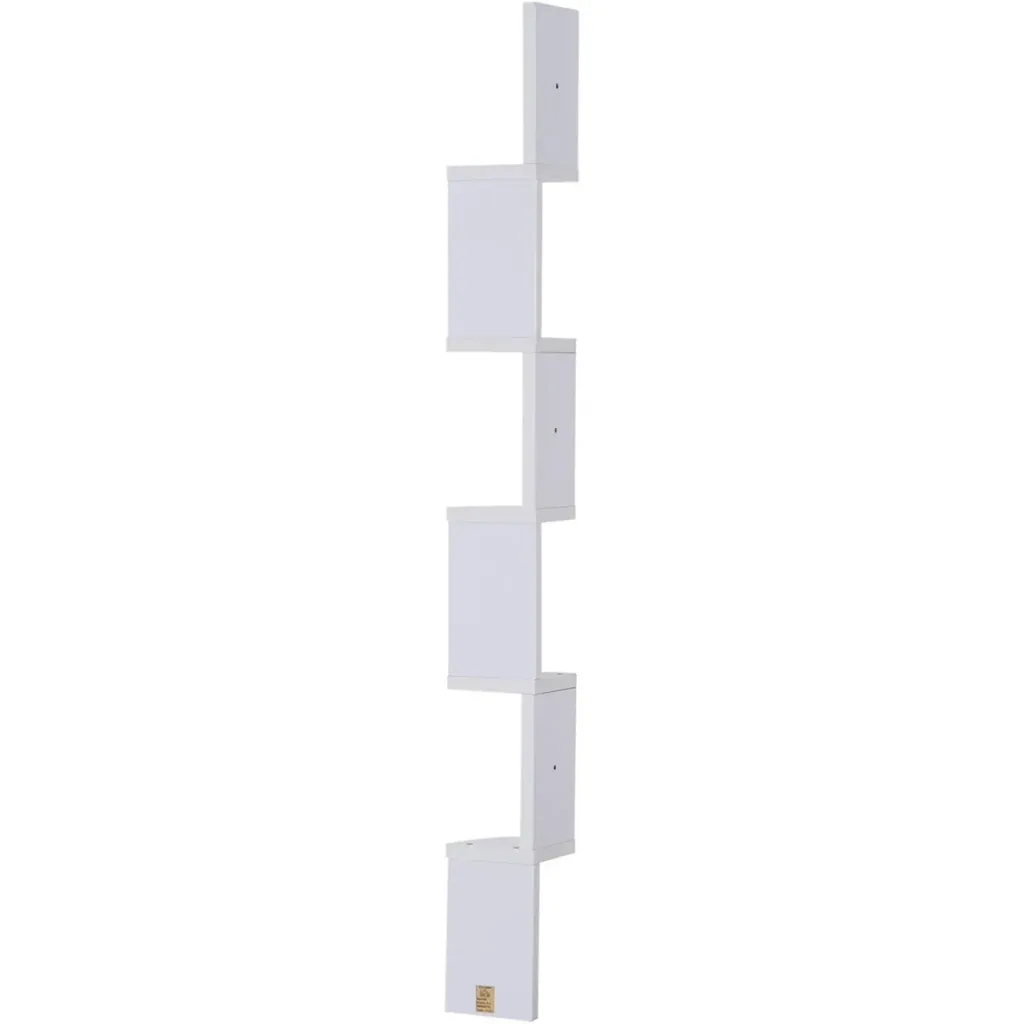 Corner shelf with 5 storage compartments
