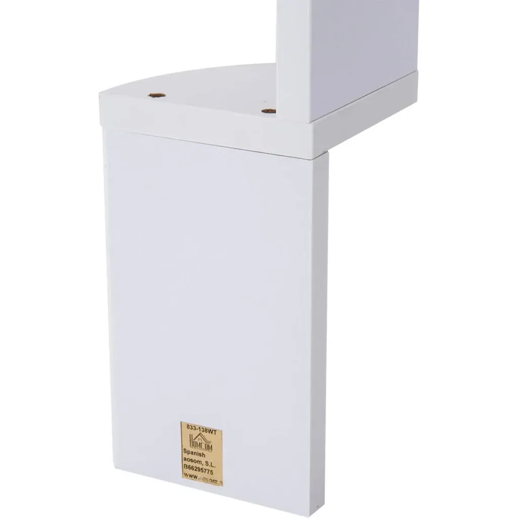 Corner shelf with 5 storage compartments