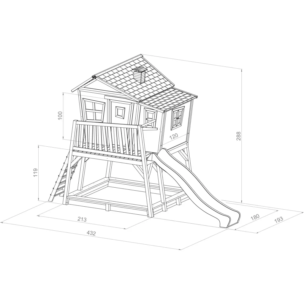 Max Playhouse Brown/White - Purple Slide