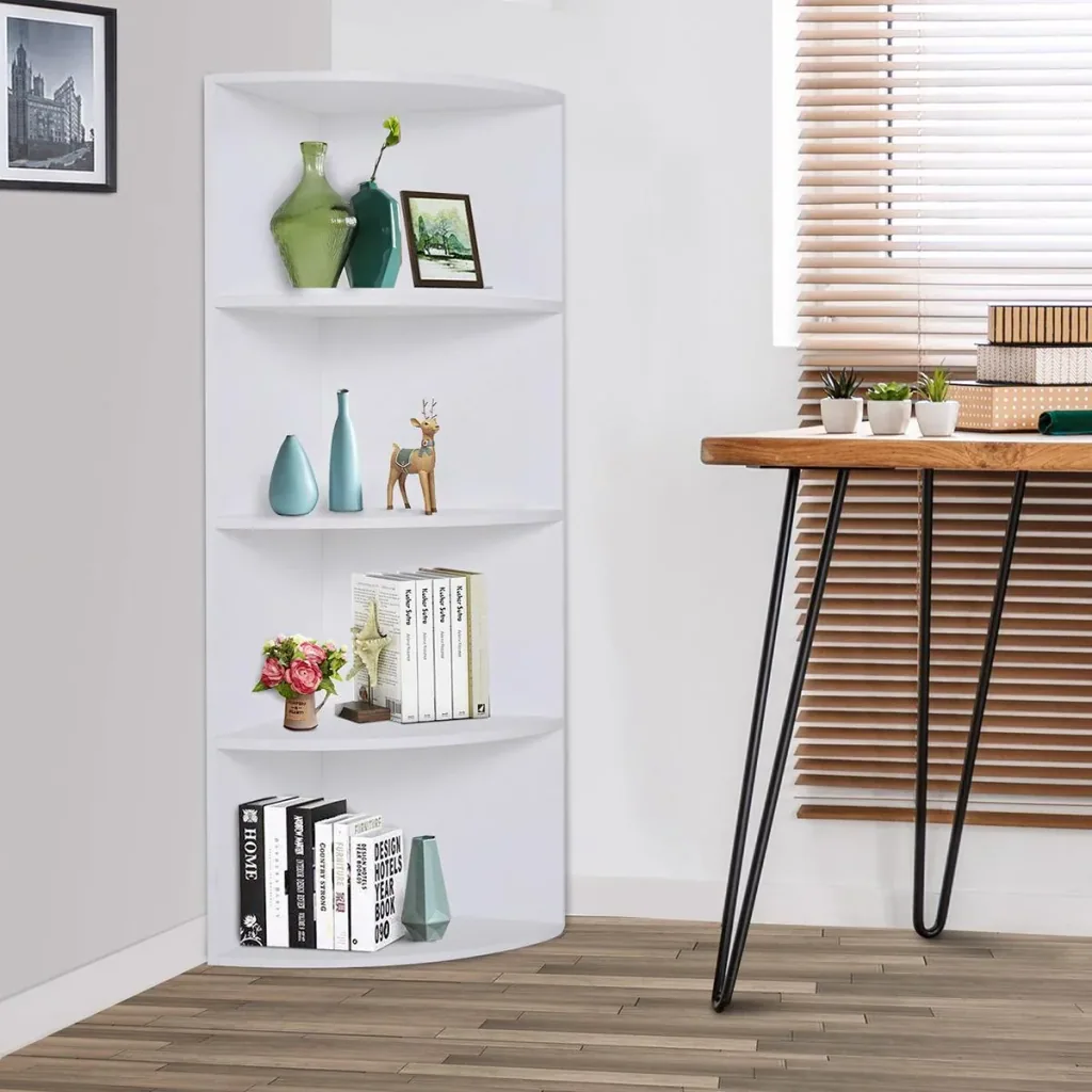 Corner shelf with 4 compartments