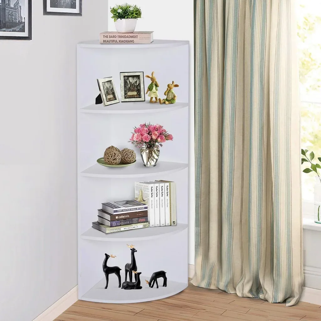 Corner shelf with 4 compartments