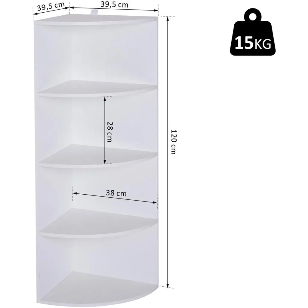 Corner shelf with 4 compartments
