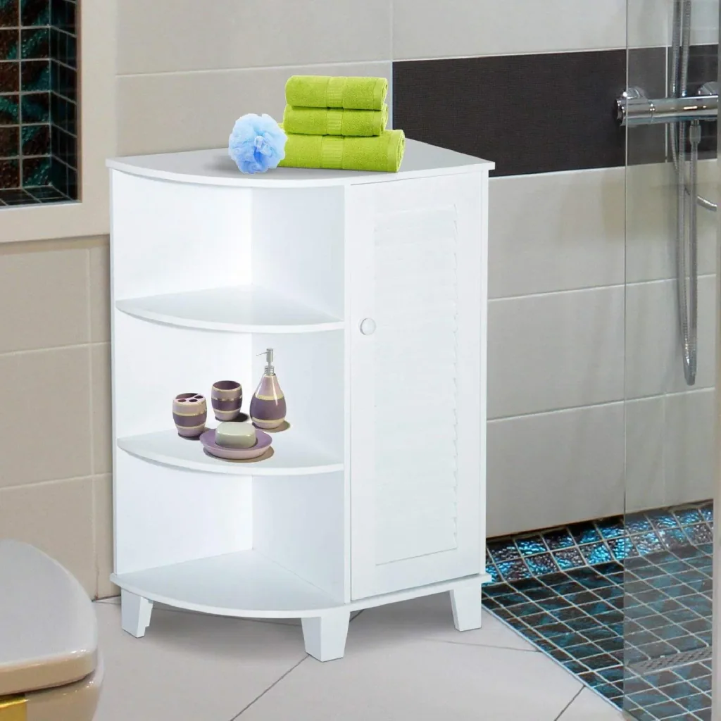 Corner cabinet bathroom cabinet standing cabinet white