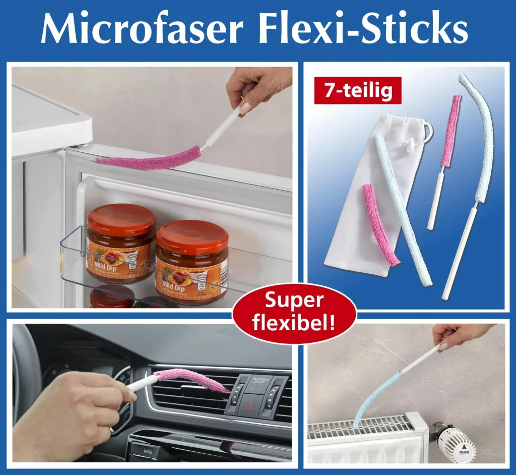 Cleaning brushes "Flexi-Sticks", dust brush, 7 pieces