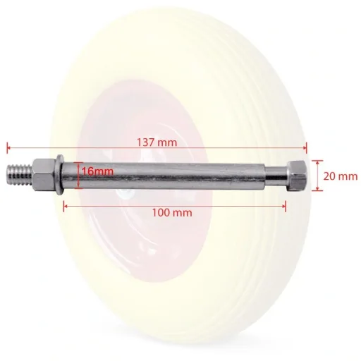 Wheelbarrow wheel PU foam including axle