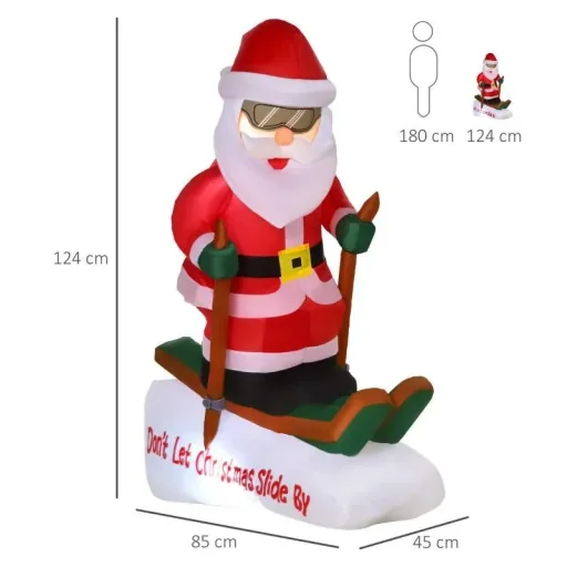 Inflatable Santa Claus on sleigh 1.2 m Christmas decoration