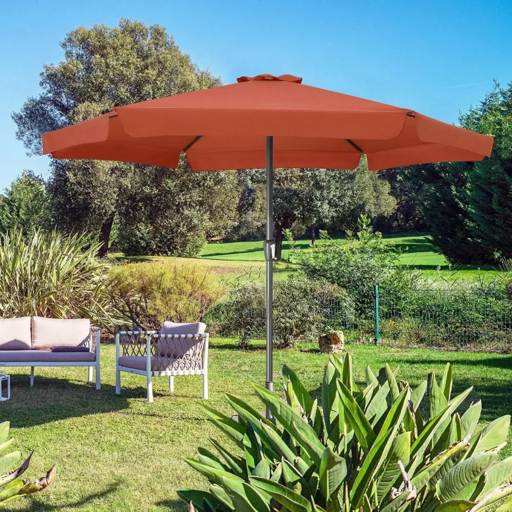 Aluminium XXL parasol - terracotta - Ø330cm - UV protection 50+