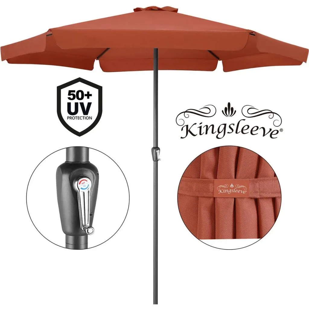 Aluminium XXL parasol - terracotta - Ø330cm - UV protection 50+