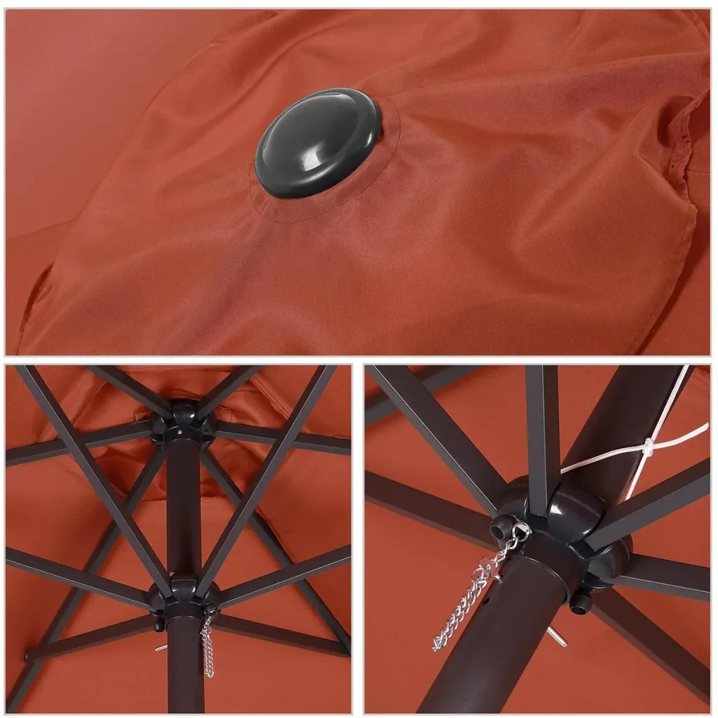 Aluminium XXL parasol - terracotta - Ø330cm - UV protection 50+