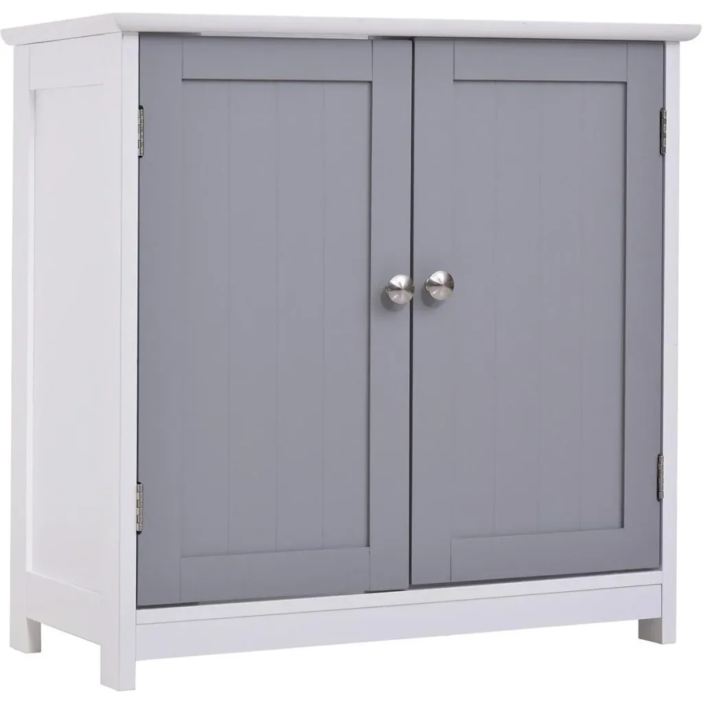 Vanity unit with adjustable shelves White+Grey