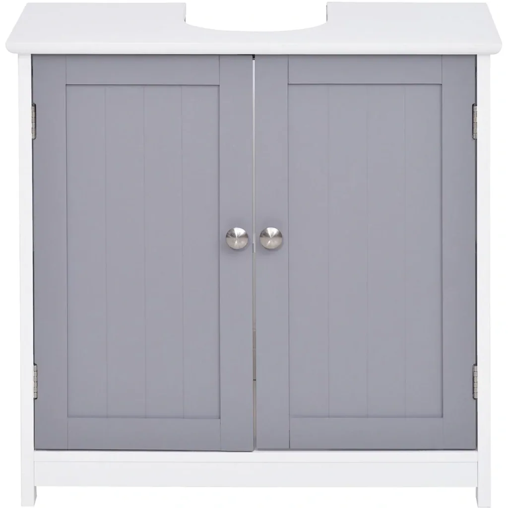 Vanity unit with adjustable shelves White+Grey