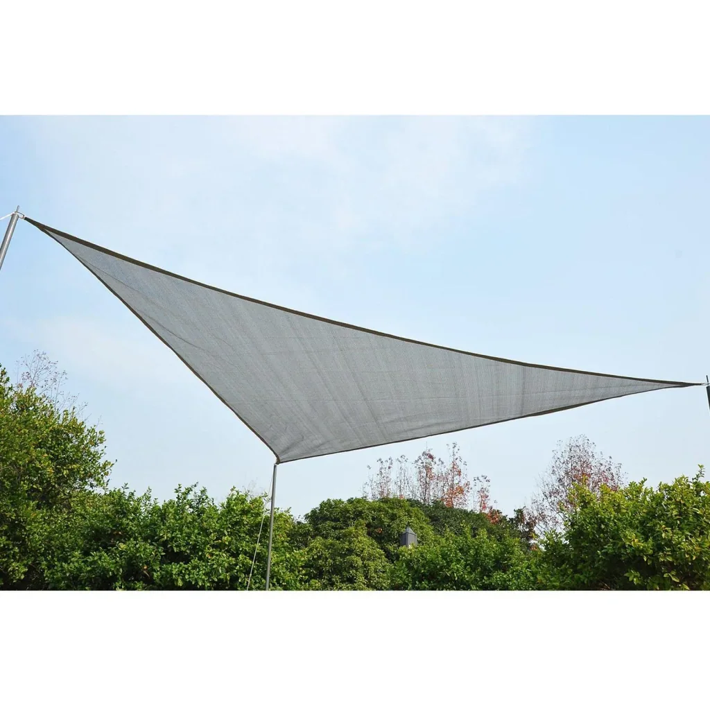 Sun sail triangles 5x5x5 m grey HDPE - breathable
