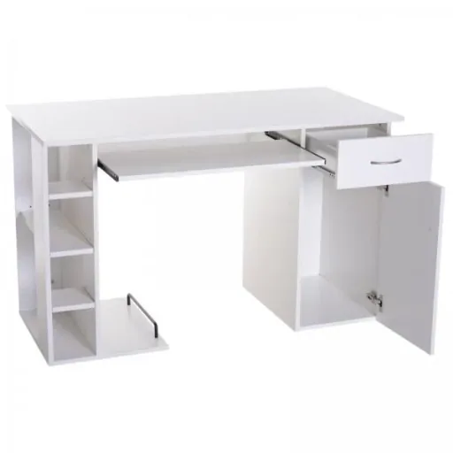Computer desk office table with cabinet PC table wood veneer