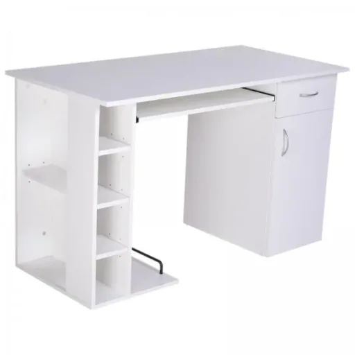Computer desk office table with cabinet PC table wood veneer