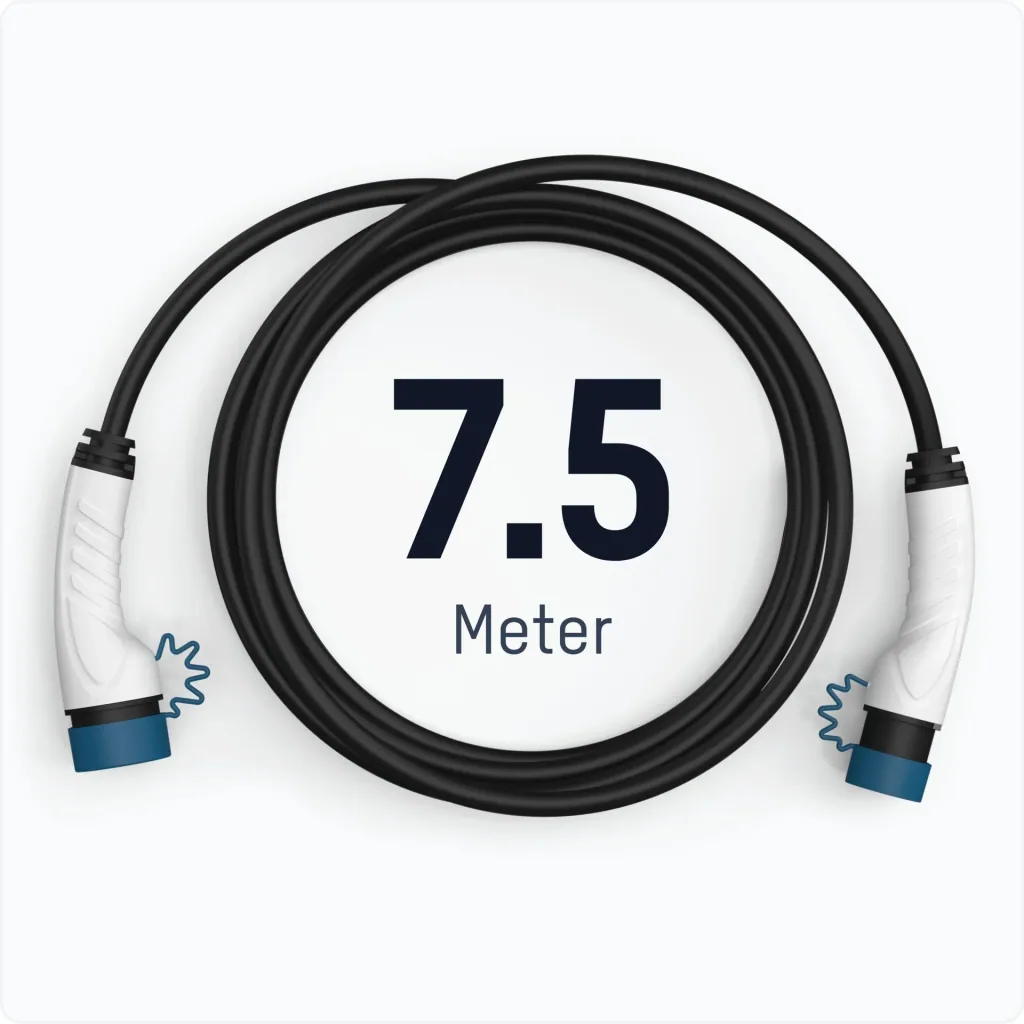 Car charging cable 11KW TYPE 2 MODE 3 16A 750 cm
