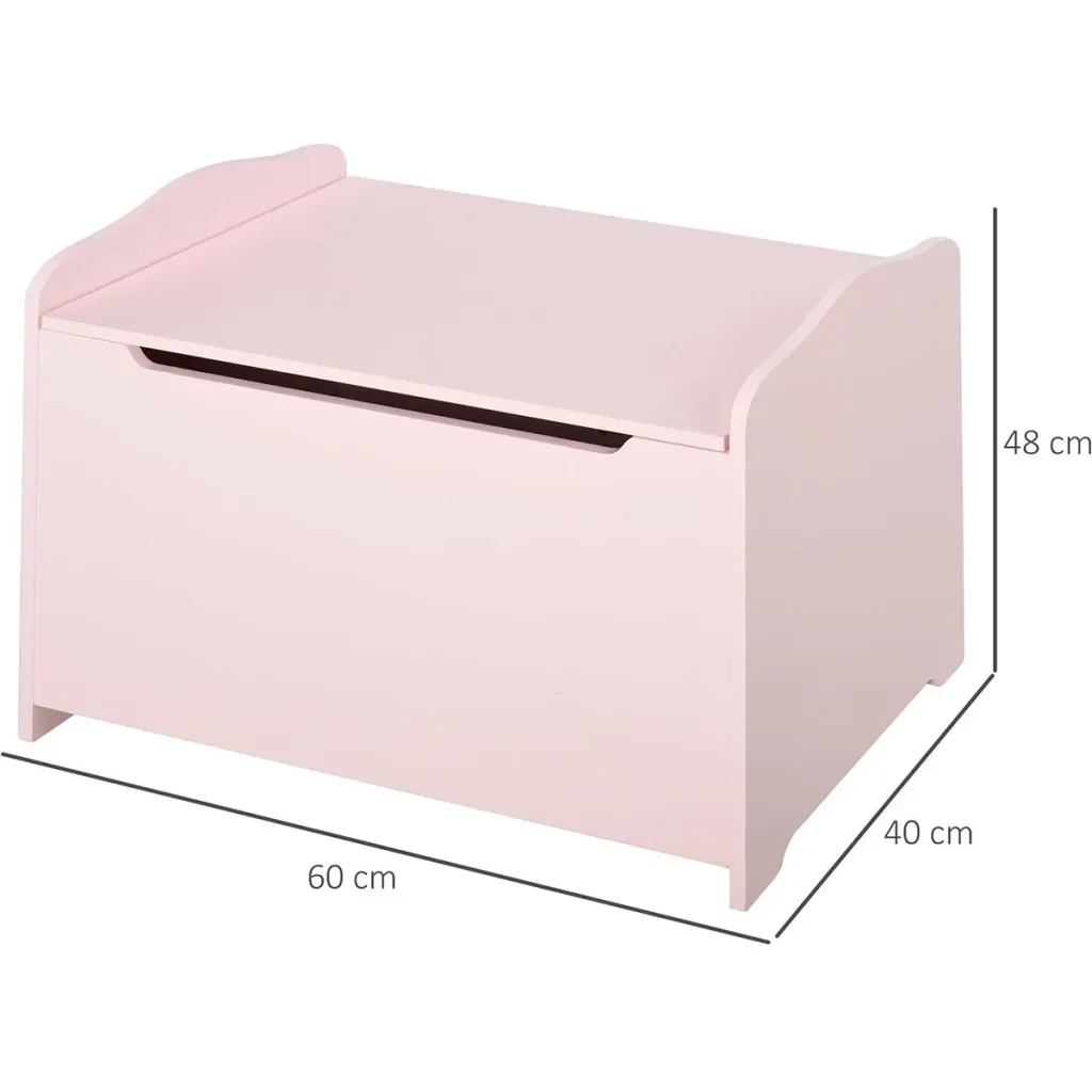 2-in-1 children's bench with storage space pink