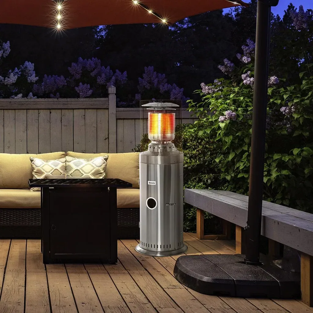 Patio heater with handle and wheels Patio heater with rotary knob rollable Gas 10KW elegant appearance