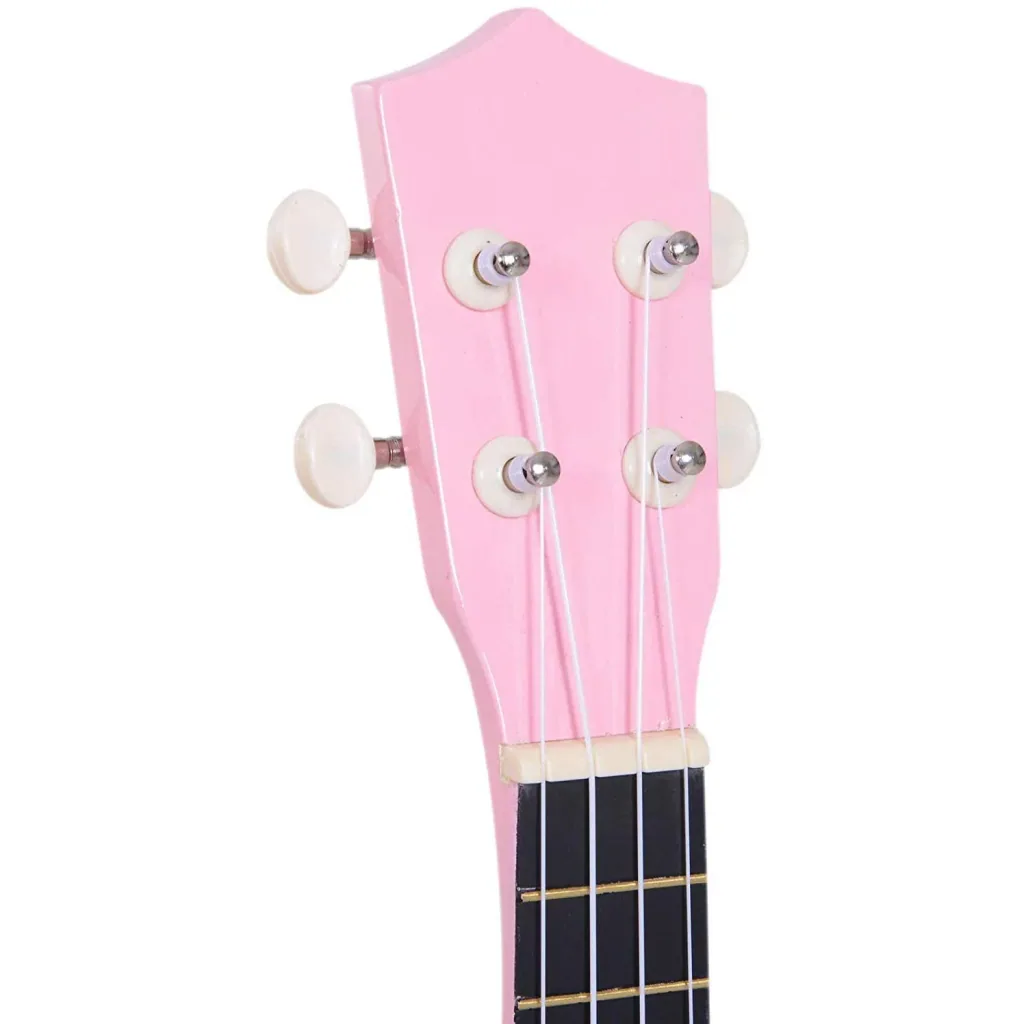 Ukulele string instrument beginner nylon strings birch wood pink 53 x 17.5 x 6.2 cm