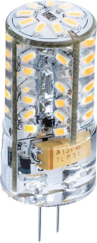 LED pin base G4 - 1.8 watts, 12V 57 warm white SMD LEDs