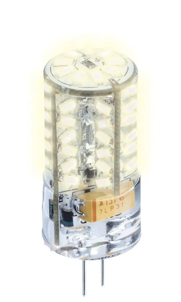 LED pin base G4 - 1.8 watts, 12V 57 warm white SMD LEDs