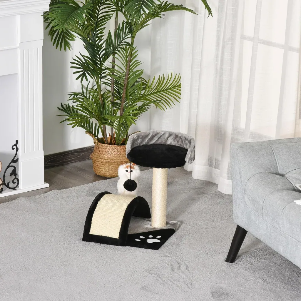 Cat tree with plush