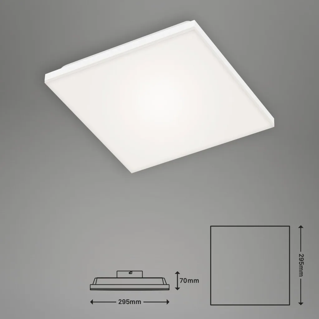 Frameless LED panel, square, 29.5 cm, 12 watts, white