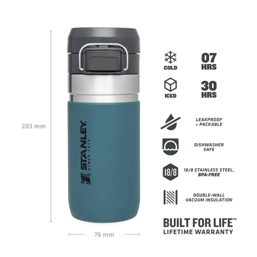 Quick Flip Water Bottle 0.47 l, Lagoon, vacuum insulation, safety cap