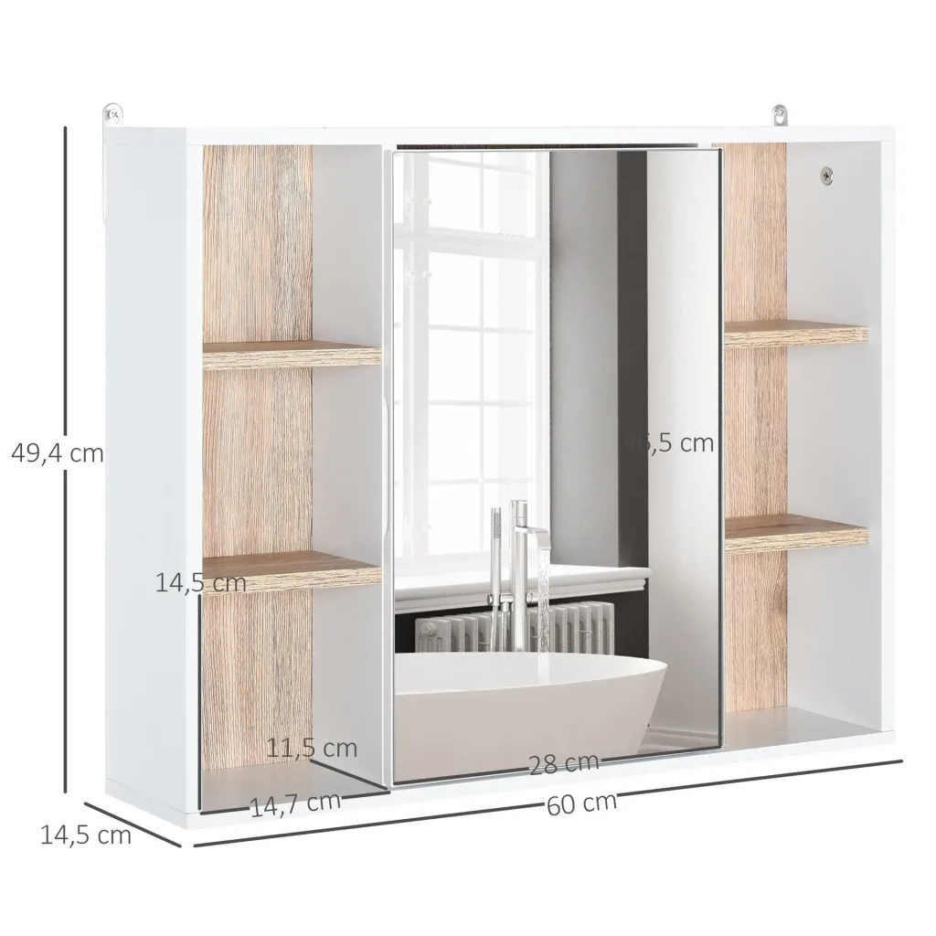 Bathroom mirror cabinet, white