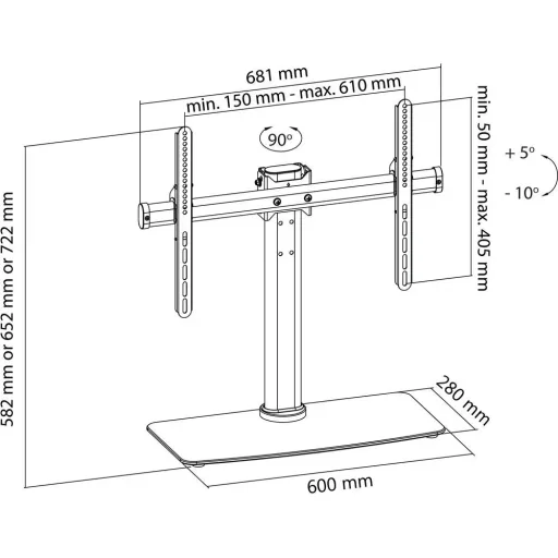 TV stand fully movable 32 - 65 " 45 kg