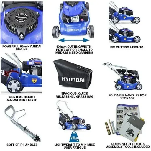Lawn mower with 99cc OHV four-stroke petrol engine 40cm
