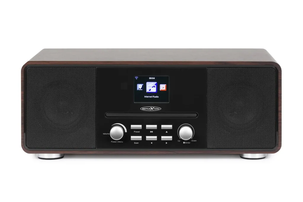 Design Internet/DAB+/FM radio with Bluetooth, CD, AuxIn, Encoding, wood-colored, HRA19INT/WD