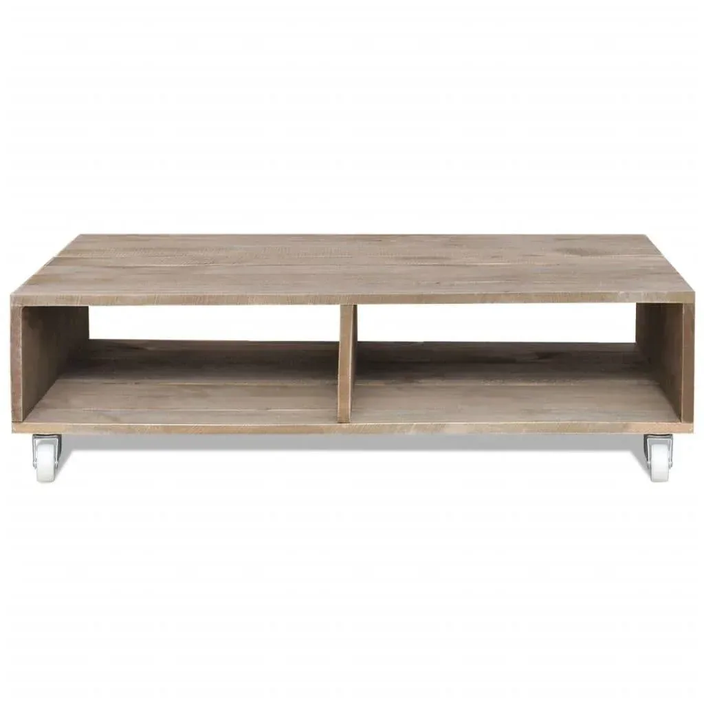 Coffee table solid wood brown