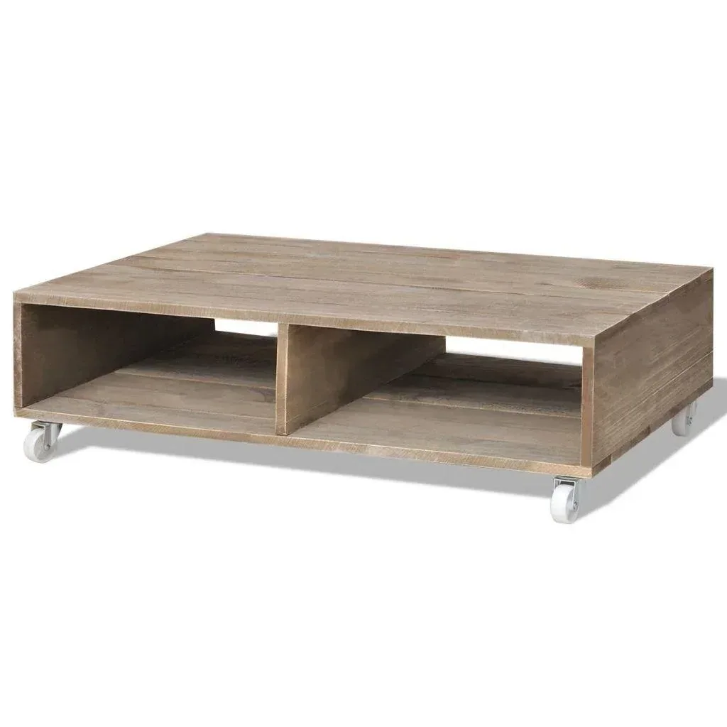Coffee table solid wood brown