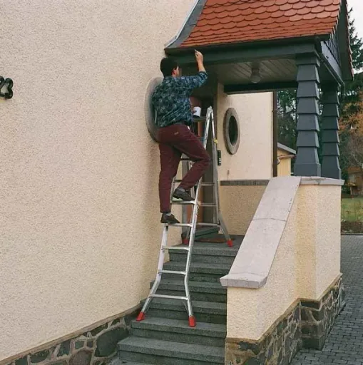 Articulated telescopic ladder aluminum 4 x 4 rungs