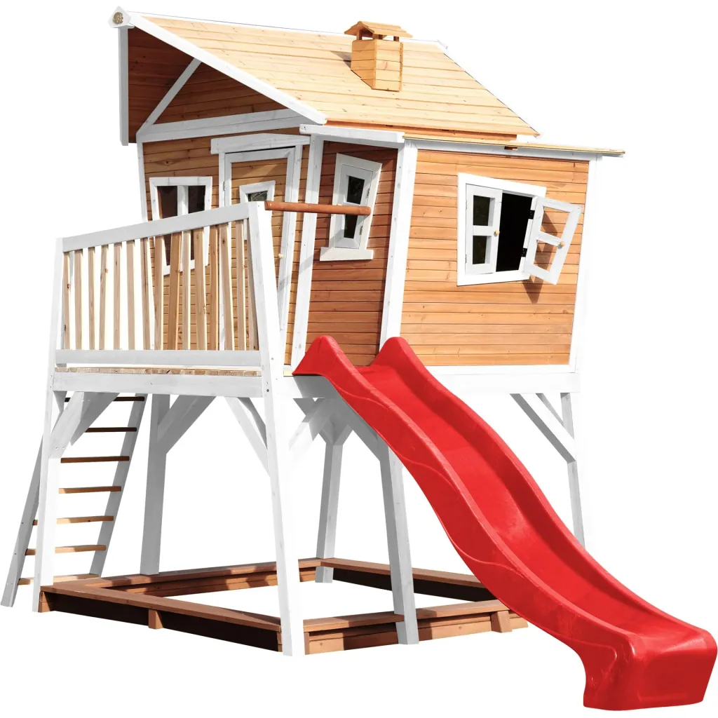 Max Playhouse Brown/White - Red Slide