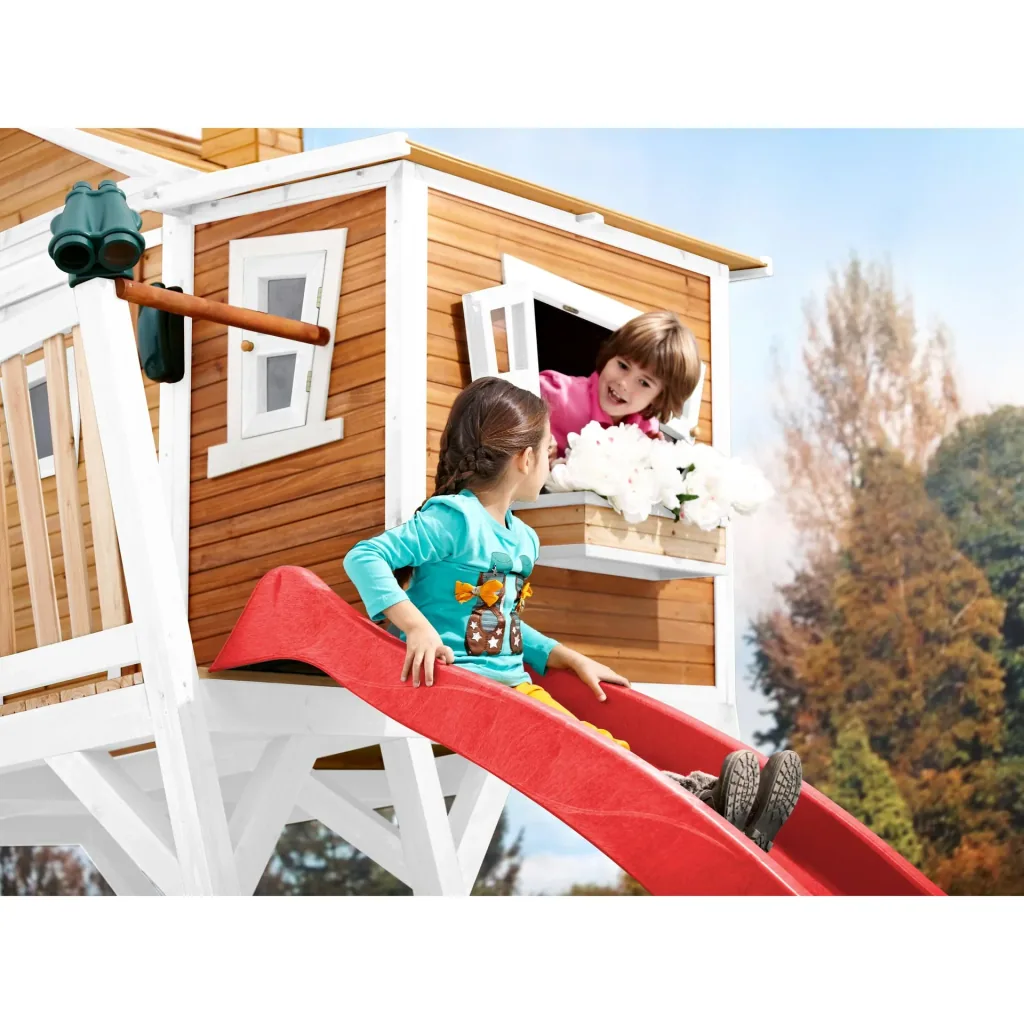 Max Playhouse Brown/White - Red Slide