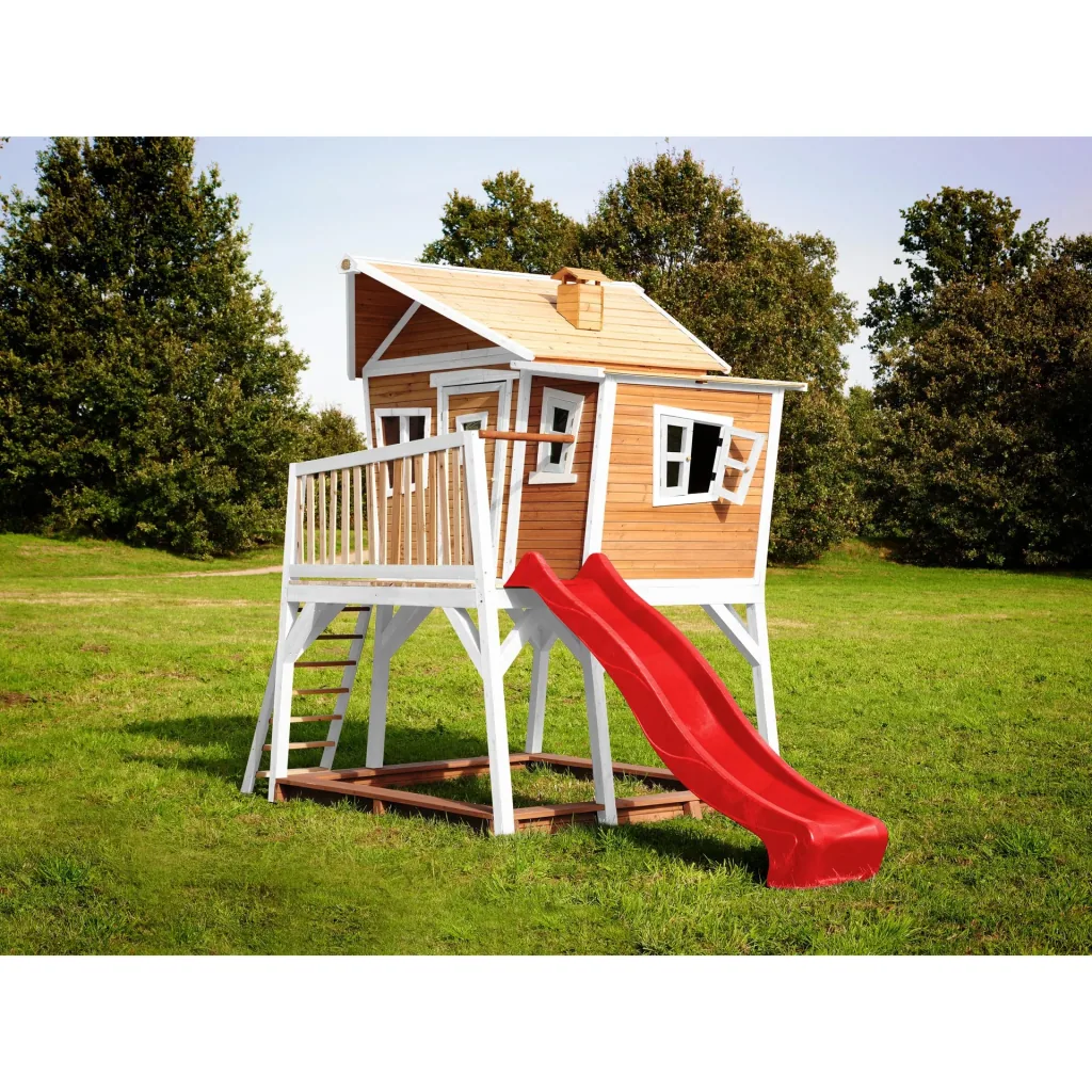 Max Playhouse Brown/White - Red Slide