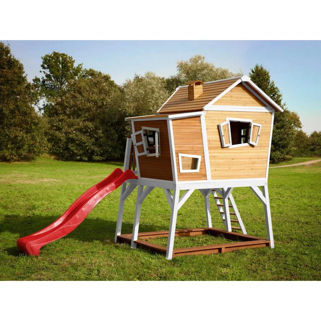 Max Playhouse Brown/White - Red Slide