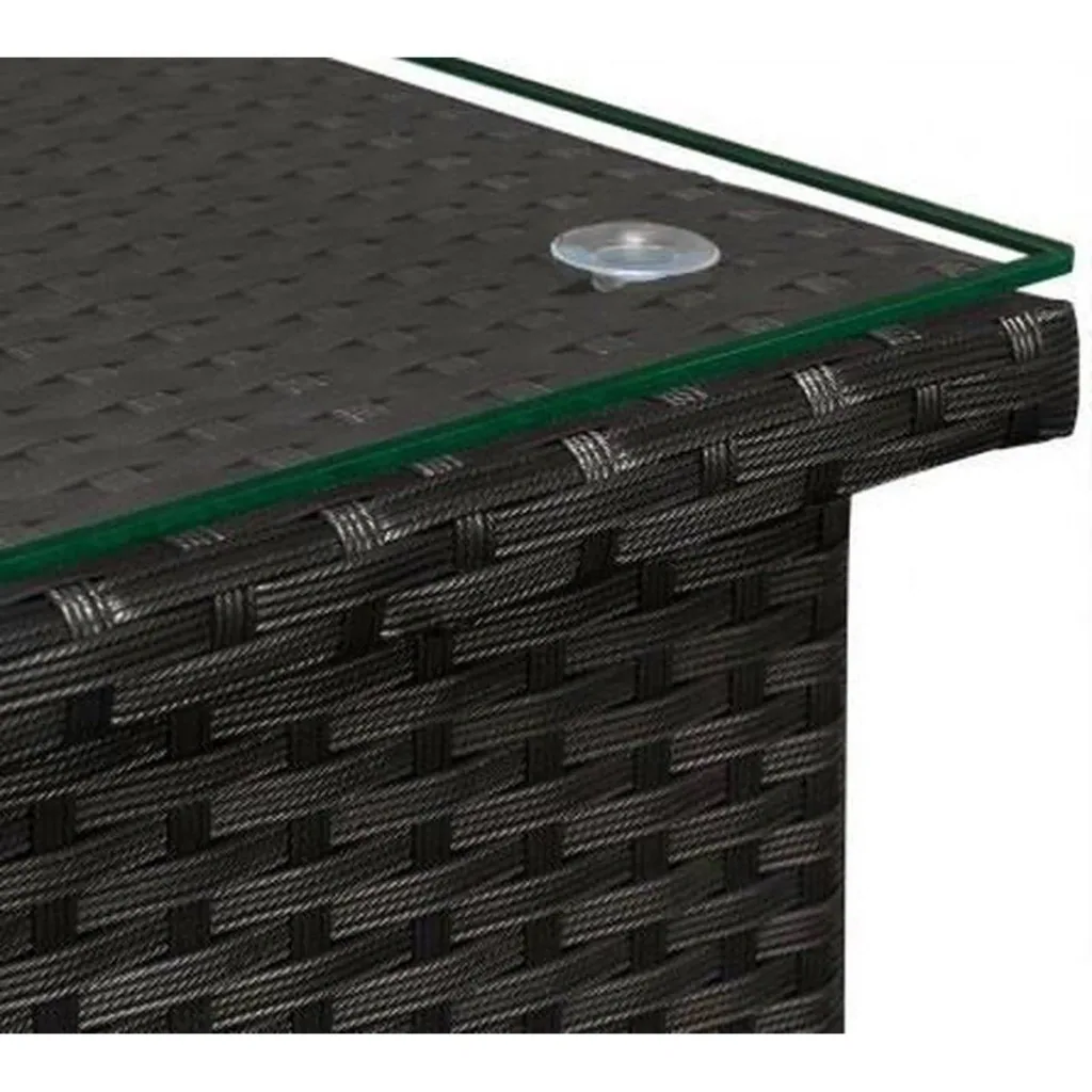 Garden table/side table polyrattan 50 x 50 x 45 cm - Black