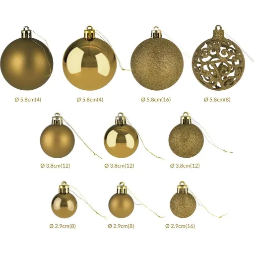 Christmas balls - Christmas tree decorations - gold 100 pieces
